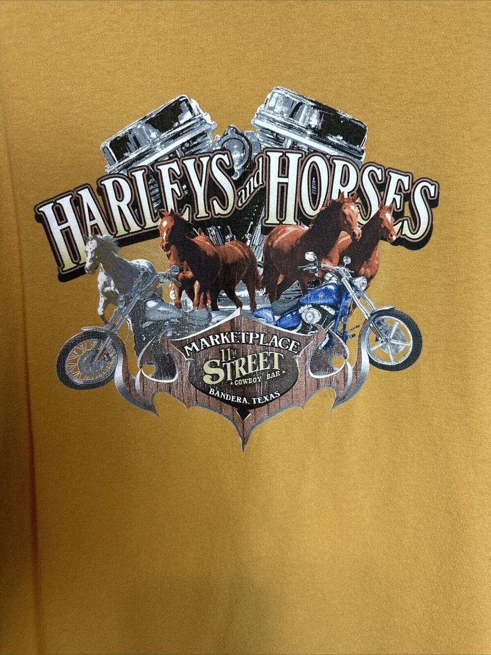 VTG 11th Street Harleys & Horses Marketplace Men’s T-Shirt Size XL